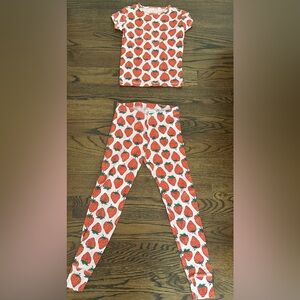 Gap Strawberry Print Kids Pajamas Size 10-11